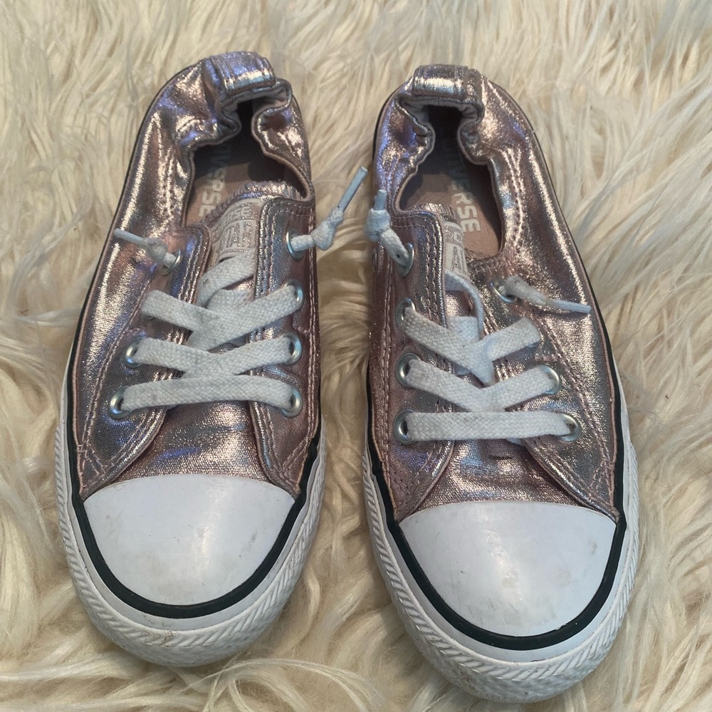 Rose gold converse sneakers